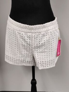 Lilly Pulitzer for Target White Eyelet Palm Beach Shorts, Sz L